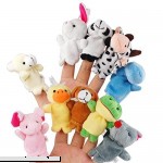 LEORX 10pcs Different Cartoon Animal Finger Puppets Soft Velvet Dolls Props Toys  B00OJ0FZFC